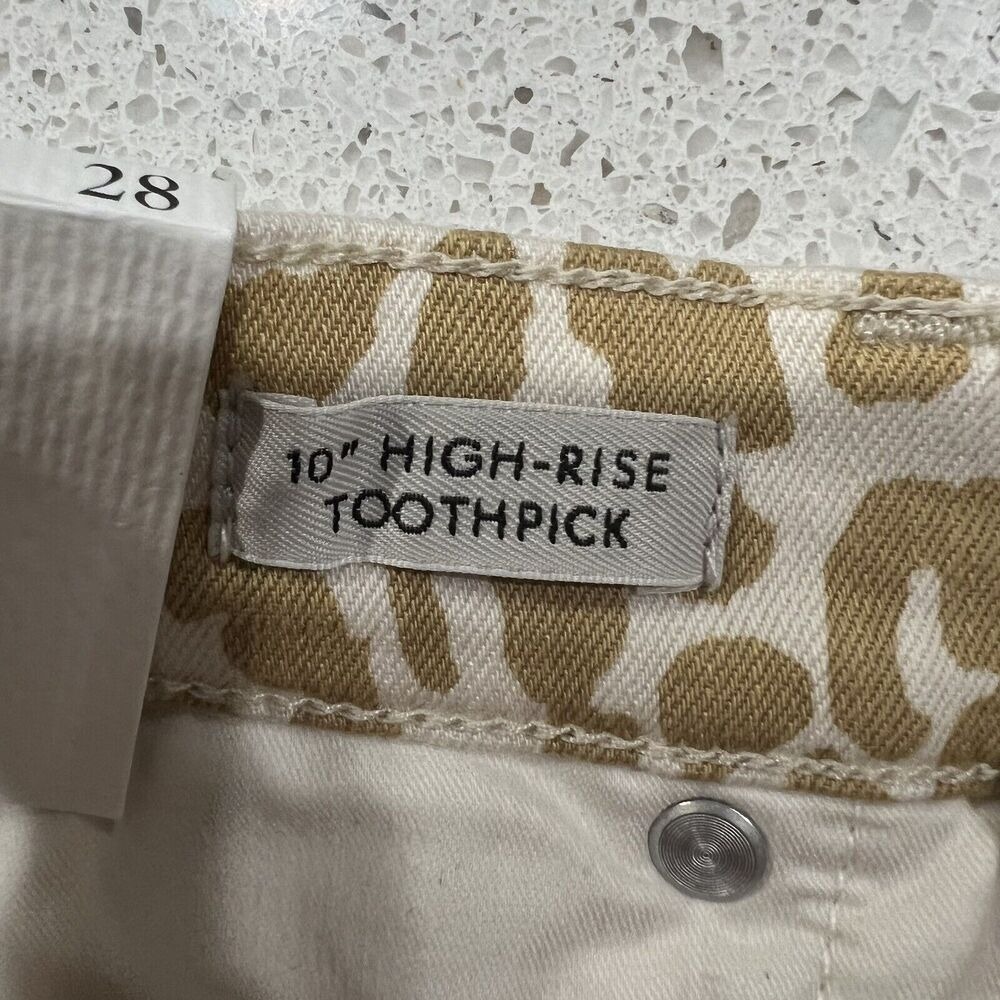 J. Crew Size 28 Jeans 10" High Rise Toothpick Animal Print Safari Leopard NEW - Picture 9 of 15